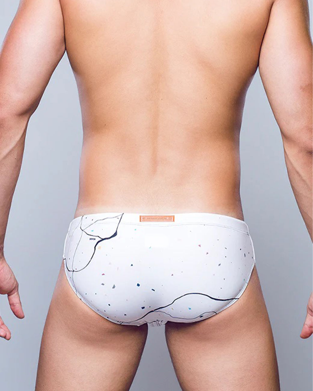 V10 Print Swim Brief - Marble