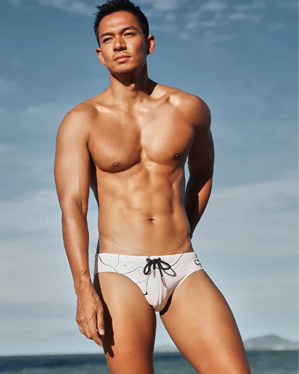 V10 Print Swim Brief - Marble