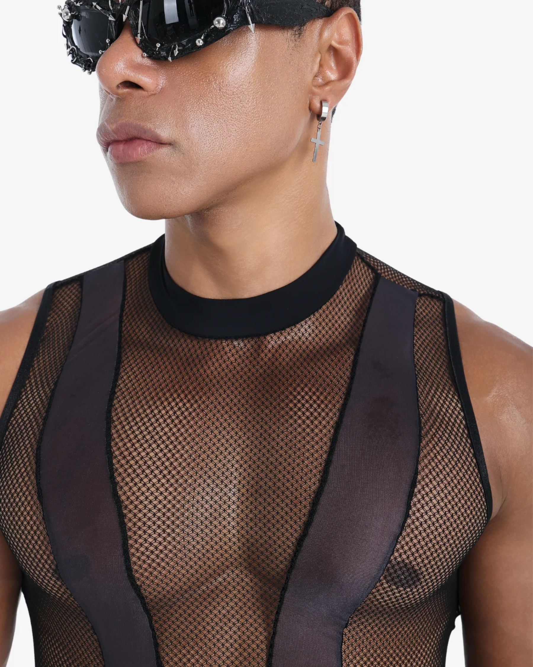 Black Sheer Mesh Bodysuit