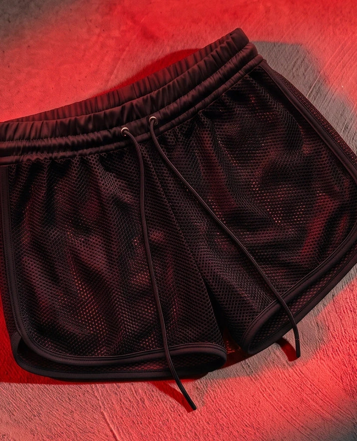Black Mesh Shorts